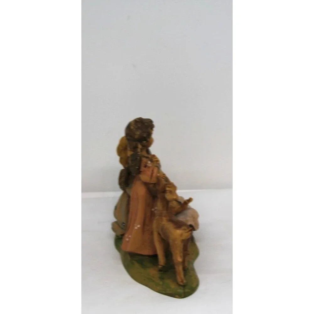VINTAGE FONTANINI CHERUB ANGEL MUSICIANS, BABY JESUS & DONKEY ITALY